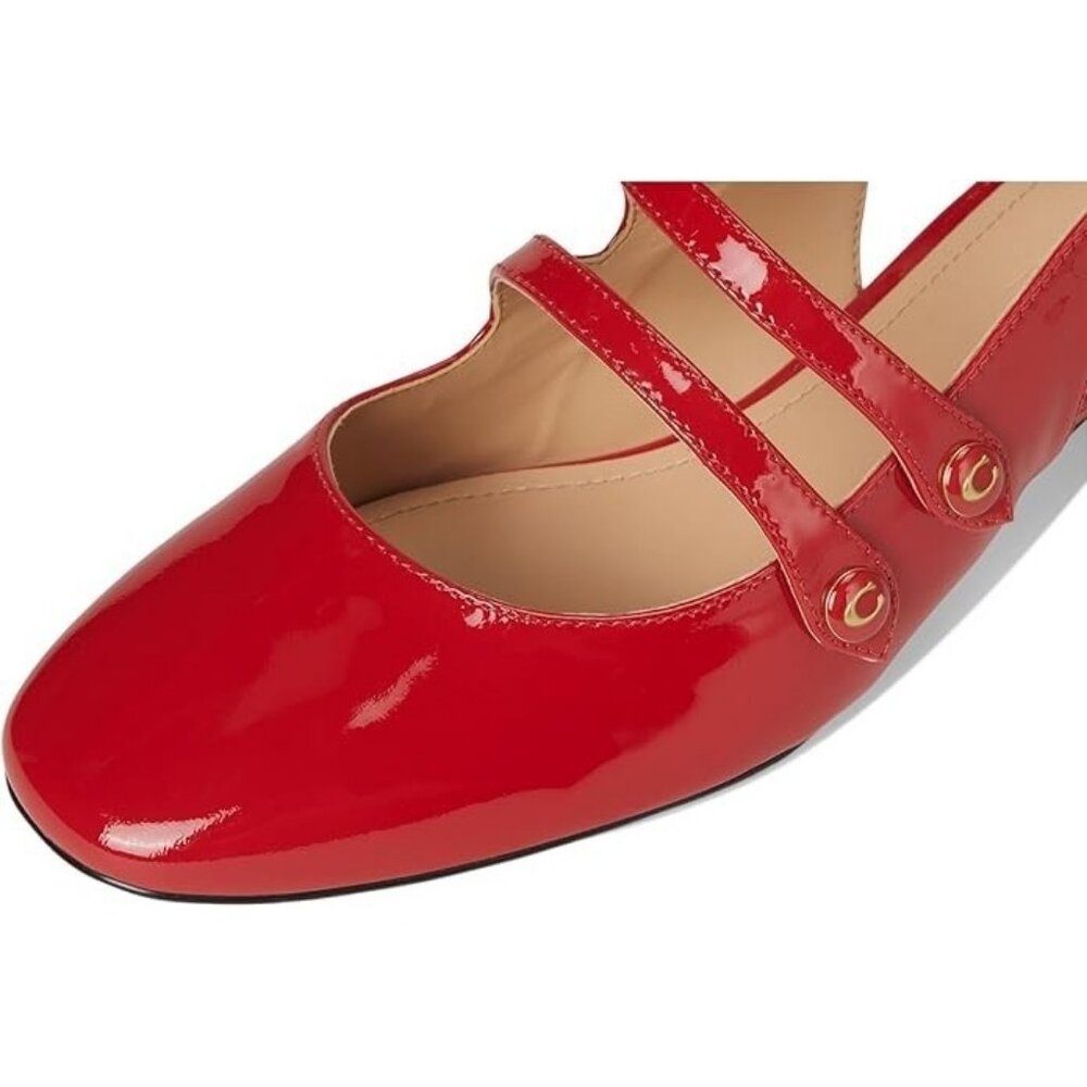 Coach Winley Mary Jane Slingback Pumps Women's Size 7.5 Sport Red Patent Leather - Picture 6 of 7